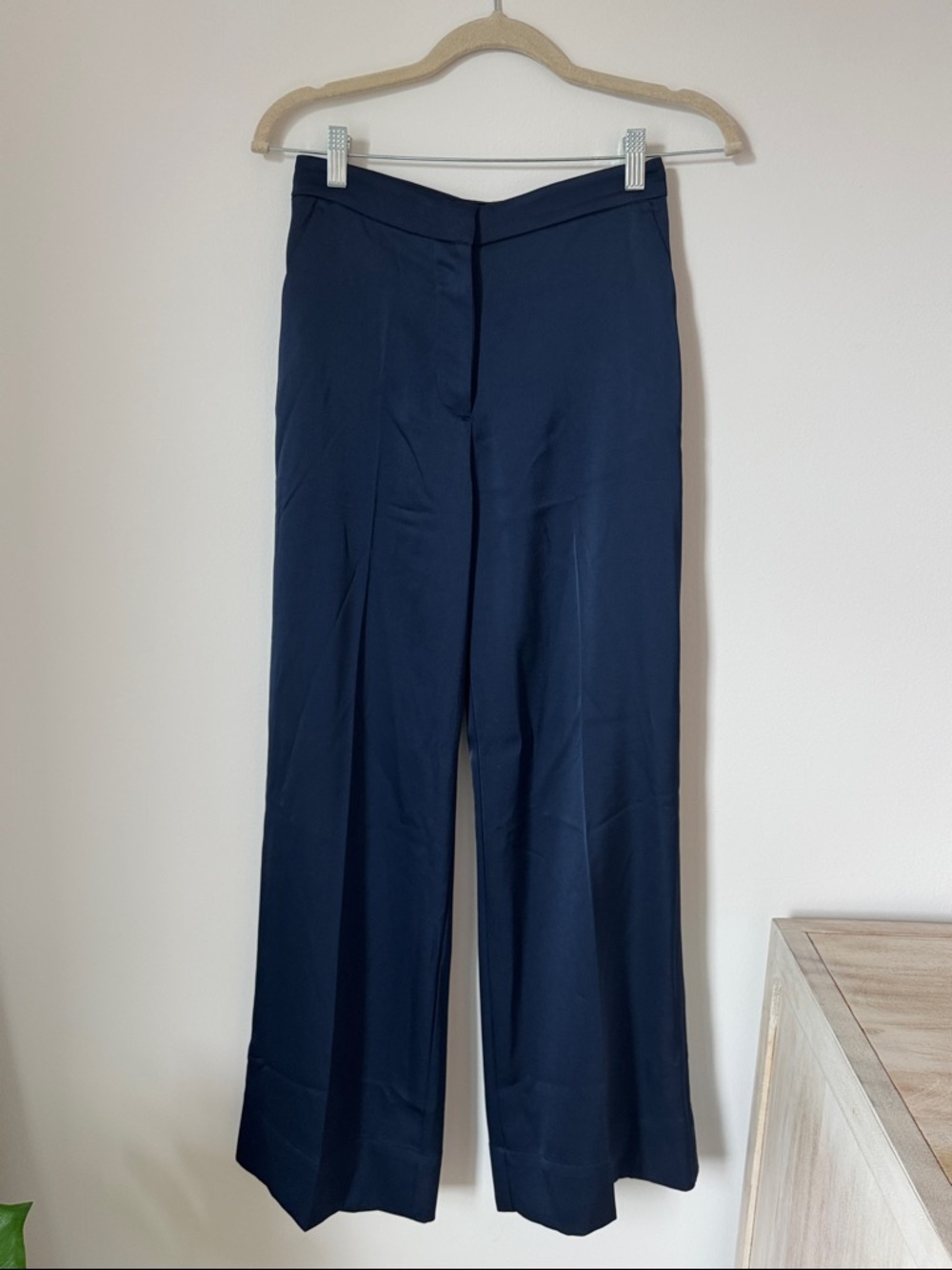 H&M Women's Navy Wide-Leg Dress Pants